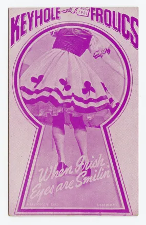 1930's Keyhole Frolics "When Irish Eyes are Shining" Pin Up, Naughty Chorus Girl Mutoscope Card