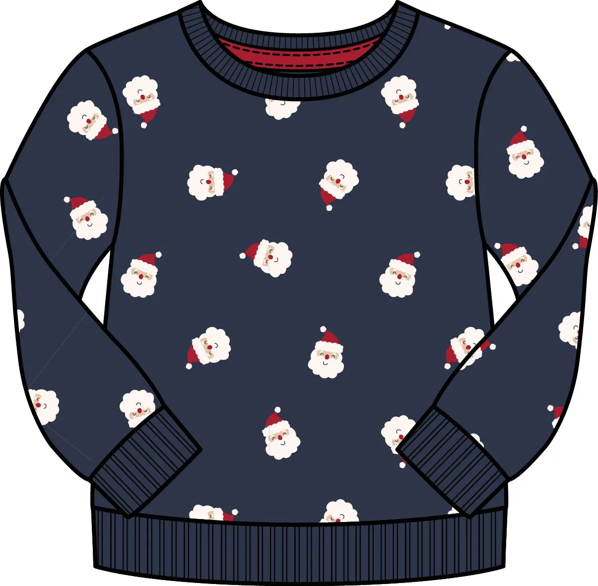 2 Piece Boys Santa Sweatshirt & Sweatpants