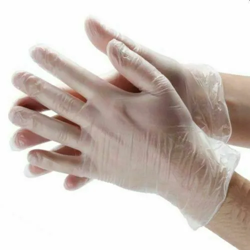 200Pcs Premium Vinyl Disposable Gloves Clear Powdered Powder Free Medium/Large