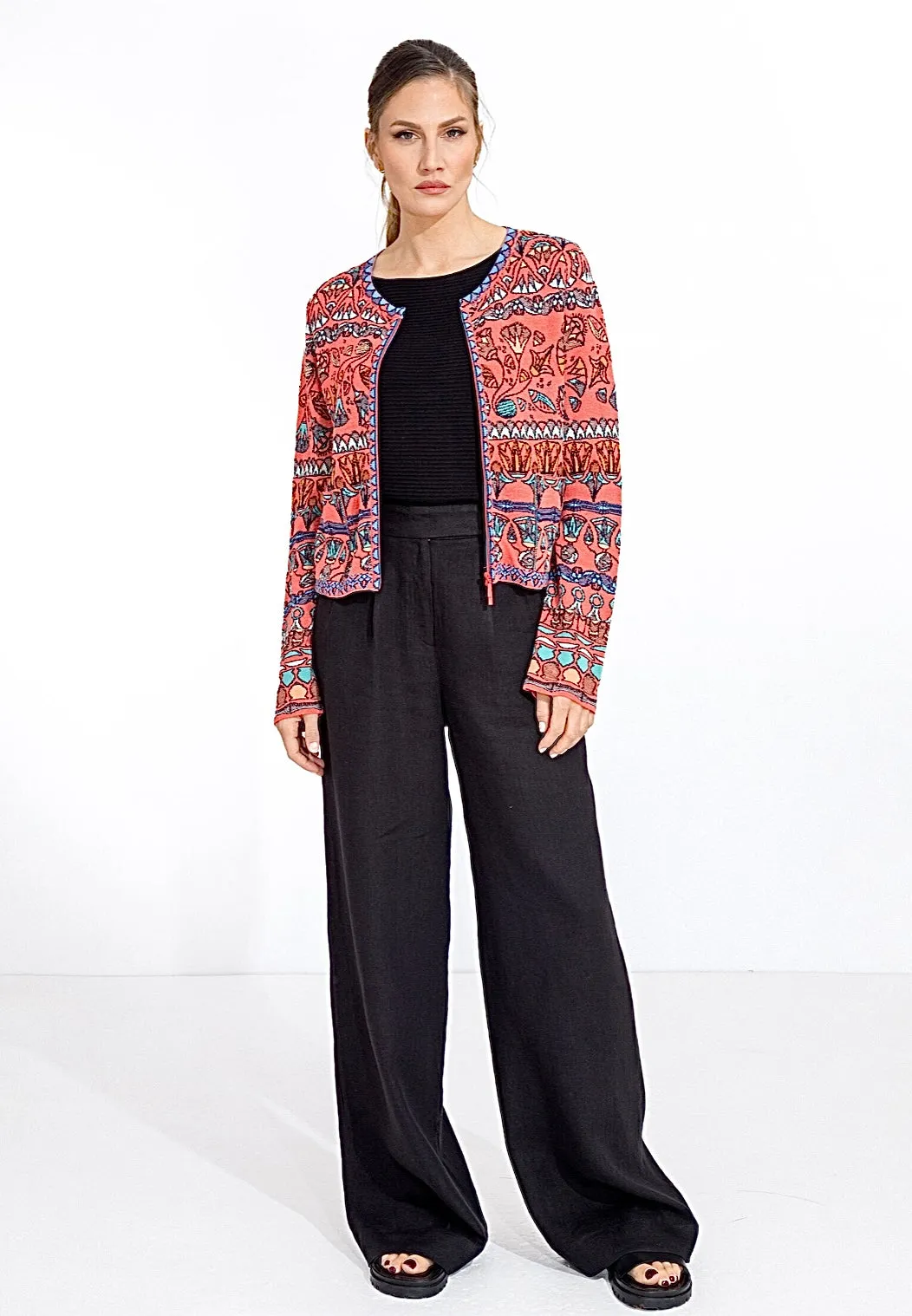 241720 Red Zip Papyrus Cardigan