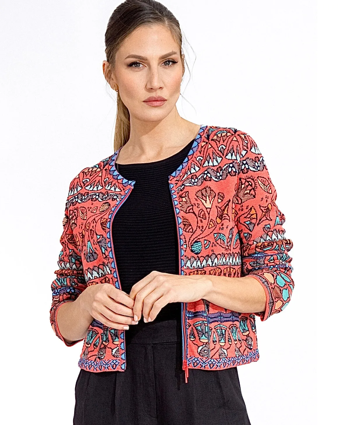 241720 Red Zip Papyrus Cardigan