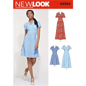 6594 New Look Sewing Pattern N6594 Misses' Dress In Three Lengths