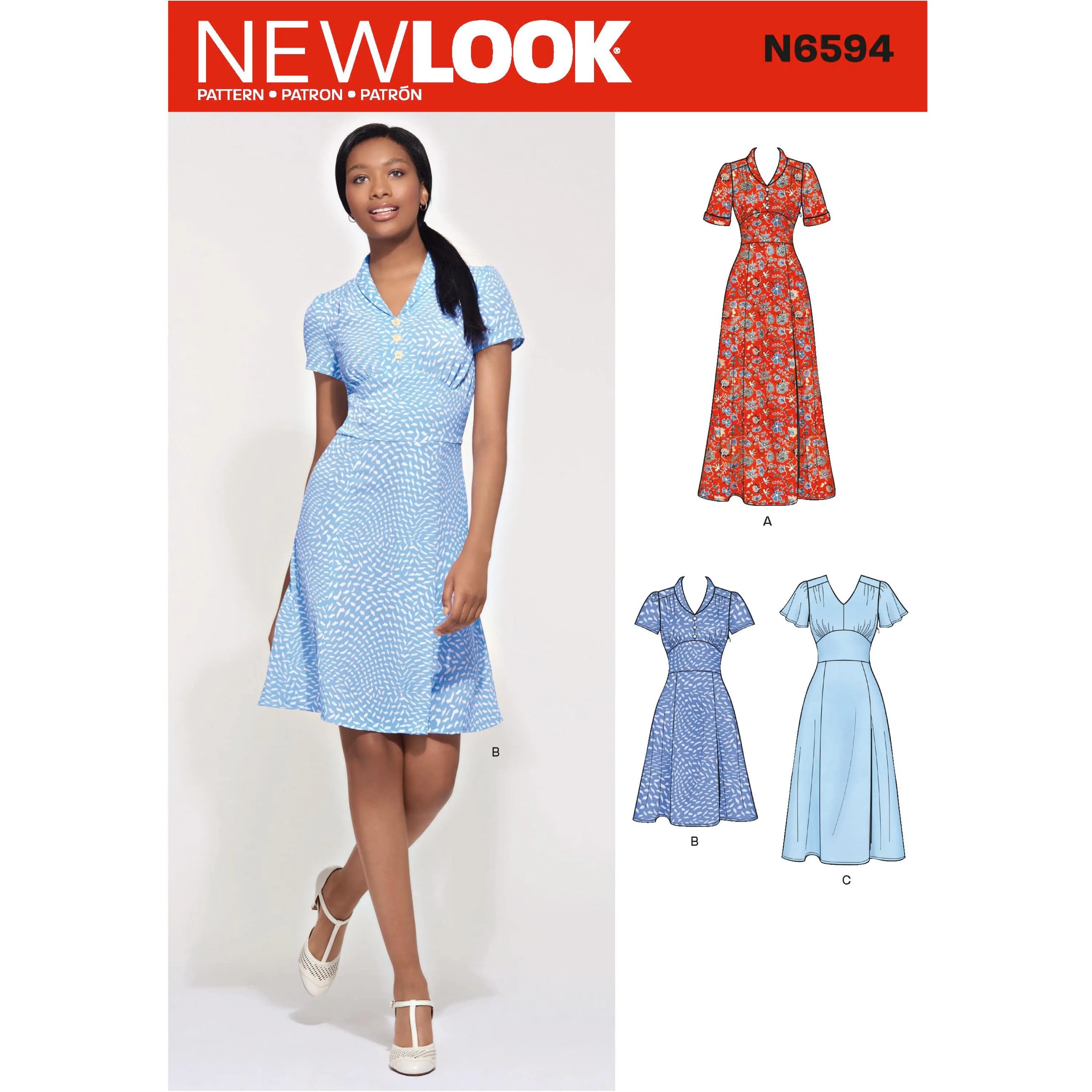 6594 New Look Sewing Pattern N6594 Misses' Dress In Three Lengths