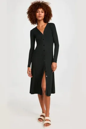 A Coste Flare Cardigan Dress - Dark Cedar