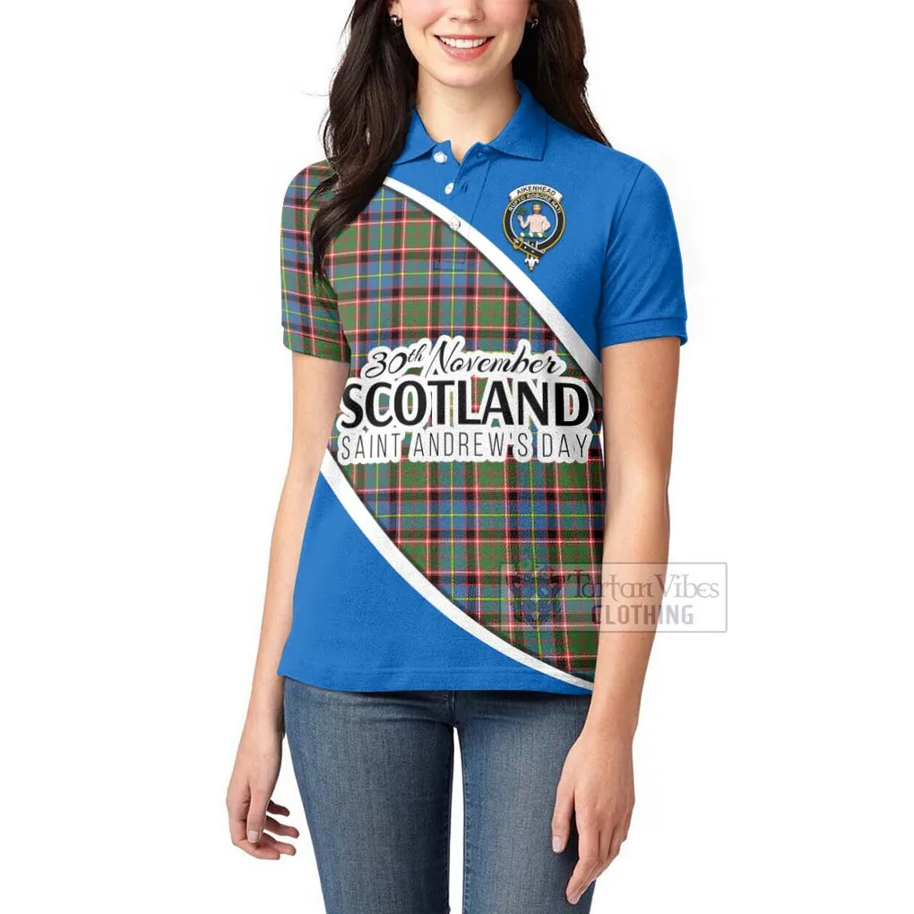 Aikenhead Family Crest Tartan Women's Polo Shirt Celebrate Saint Andrew's Day in Style