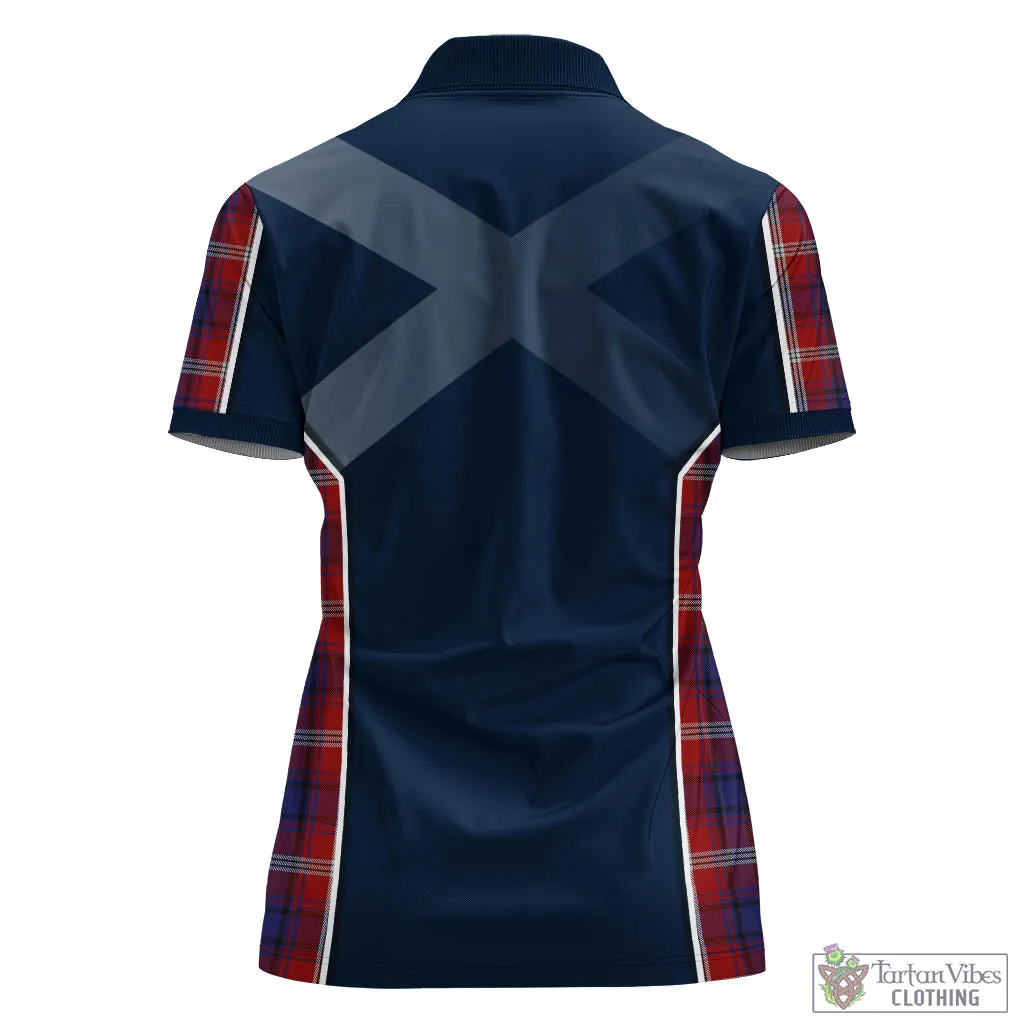 Ainslie Tartan Women's Polo Shirt with Family Crest and Lion Rampant Vibes Sport Style