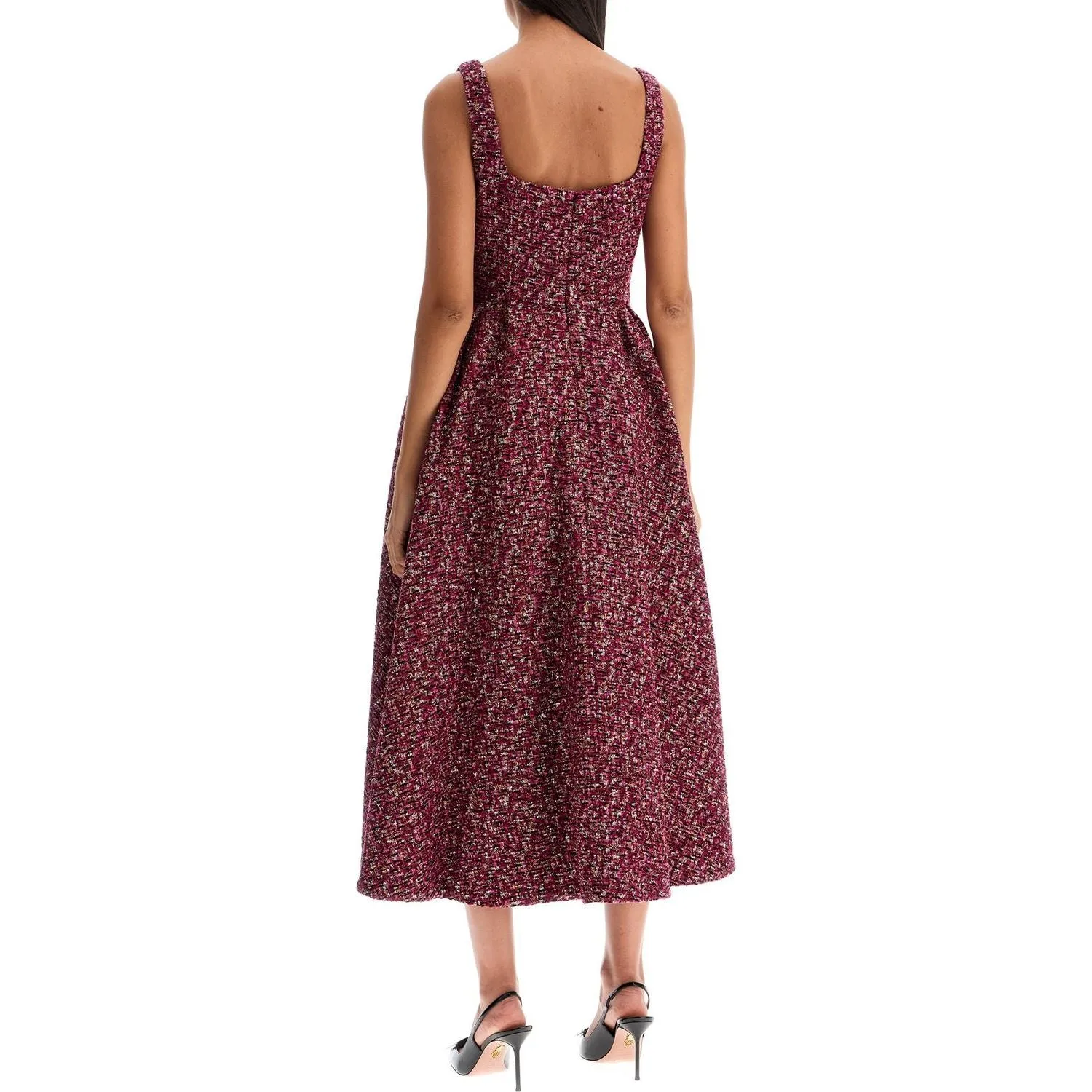 Alessandra Rich midi dress in tweed with sequ