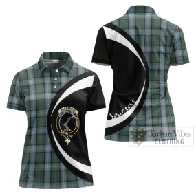 Alexander of Menstry Hunting Tartan Women's Polo Shirt with Family Crest Circle Style