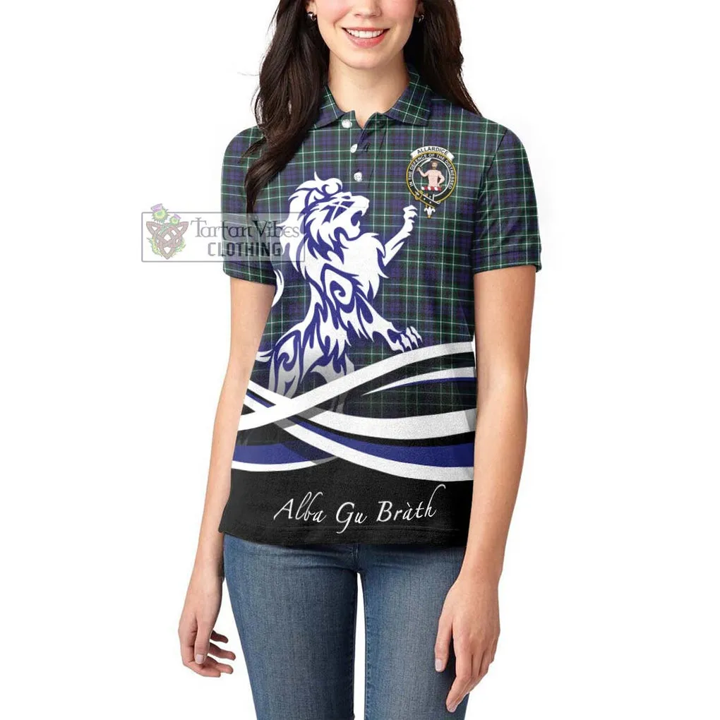 Allardice Tartan Women's Polo Shirt with Alba Gu Brath Regal Lion Emblem