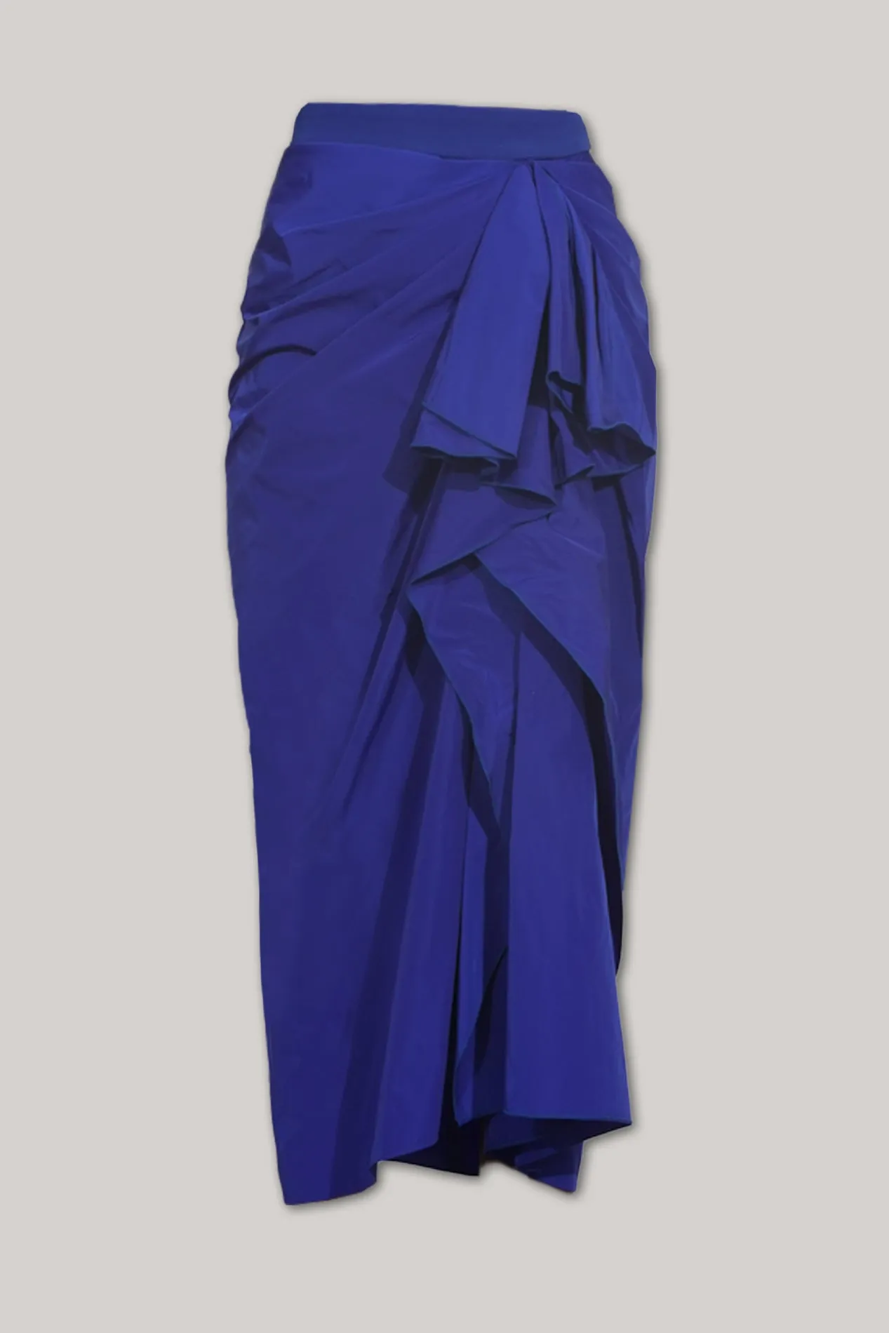 Allure Royal Blue Taffeta Midi Skirt