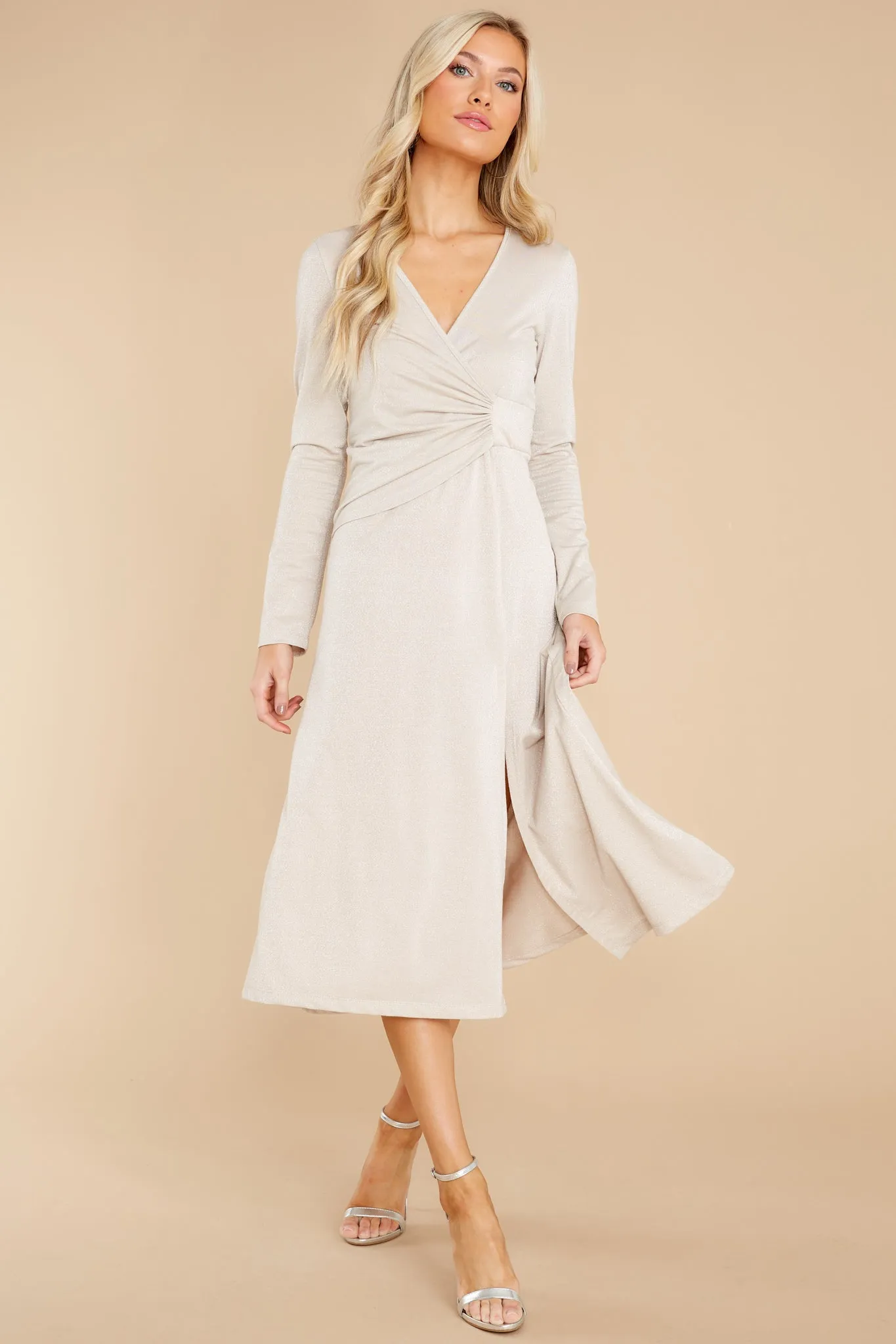 Andromeda Champagne Silver Maxi Dress