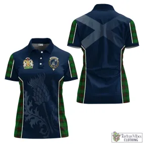 Anstruther Tartan Women's Polo Shirt with Family Crest and Scottish Thistle Vibes Sport Style