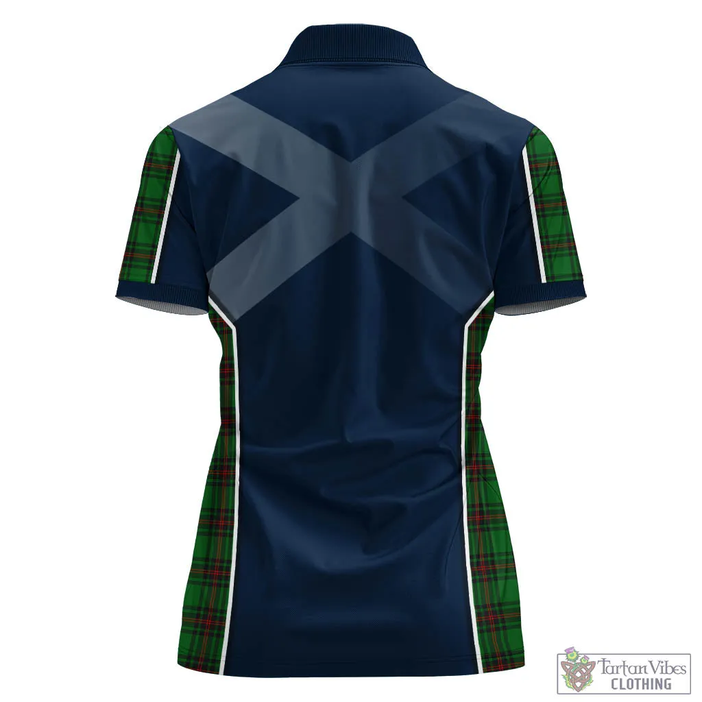 Anstruther Tartan Women's Polo Shirt with Family Crest and Scottish Thistle Vibes Sport Style