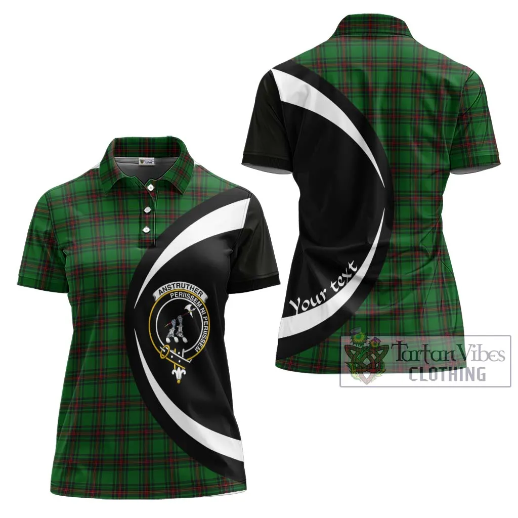 Anstruther Tartan Women's Polo Shirt with Family Crest Circle Style