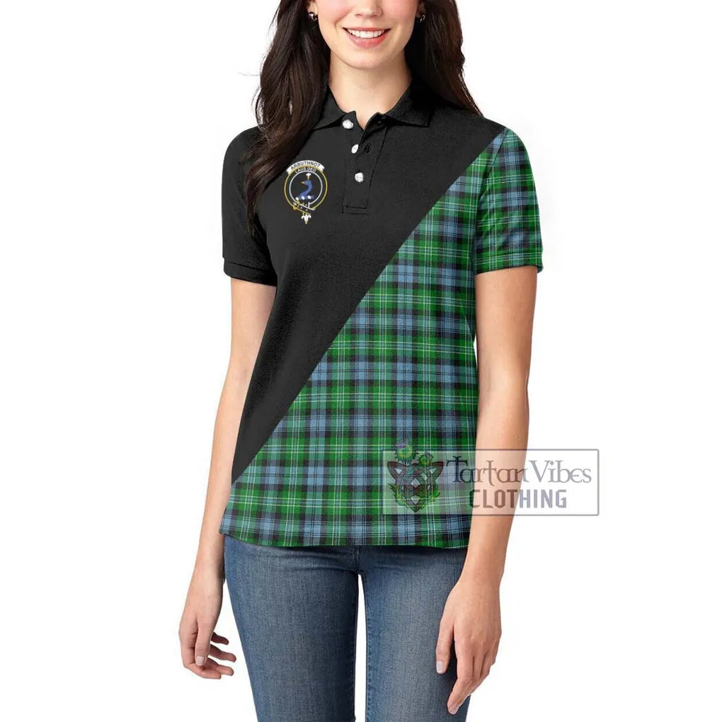 Arbuthnot Ancient Tartan Women's Polo Shirt with Family Crest and Military Logo Style