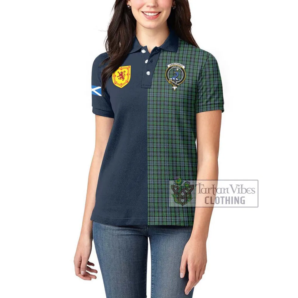 Arbuthnot Tartan Women's Polo Shirt Alba with Scottish Lion Royal Arm Half Style