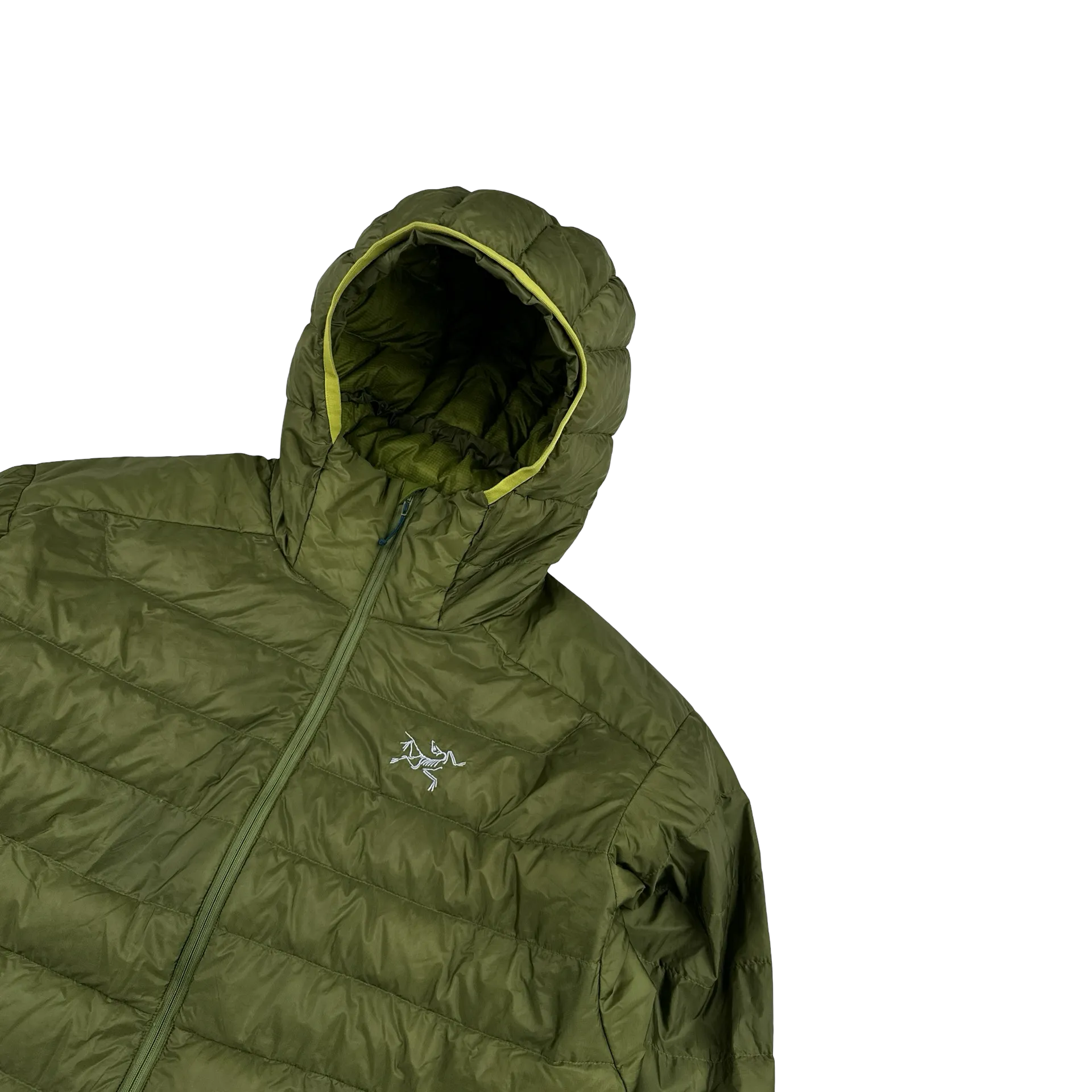 Arcteryx Green Down Filled Zipped Hooded Puffer - Medium