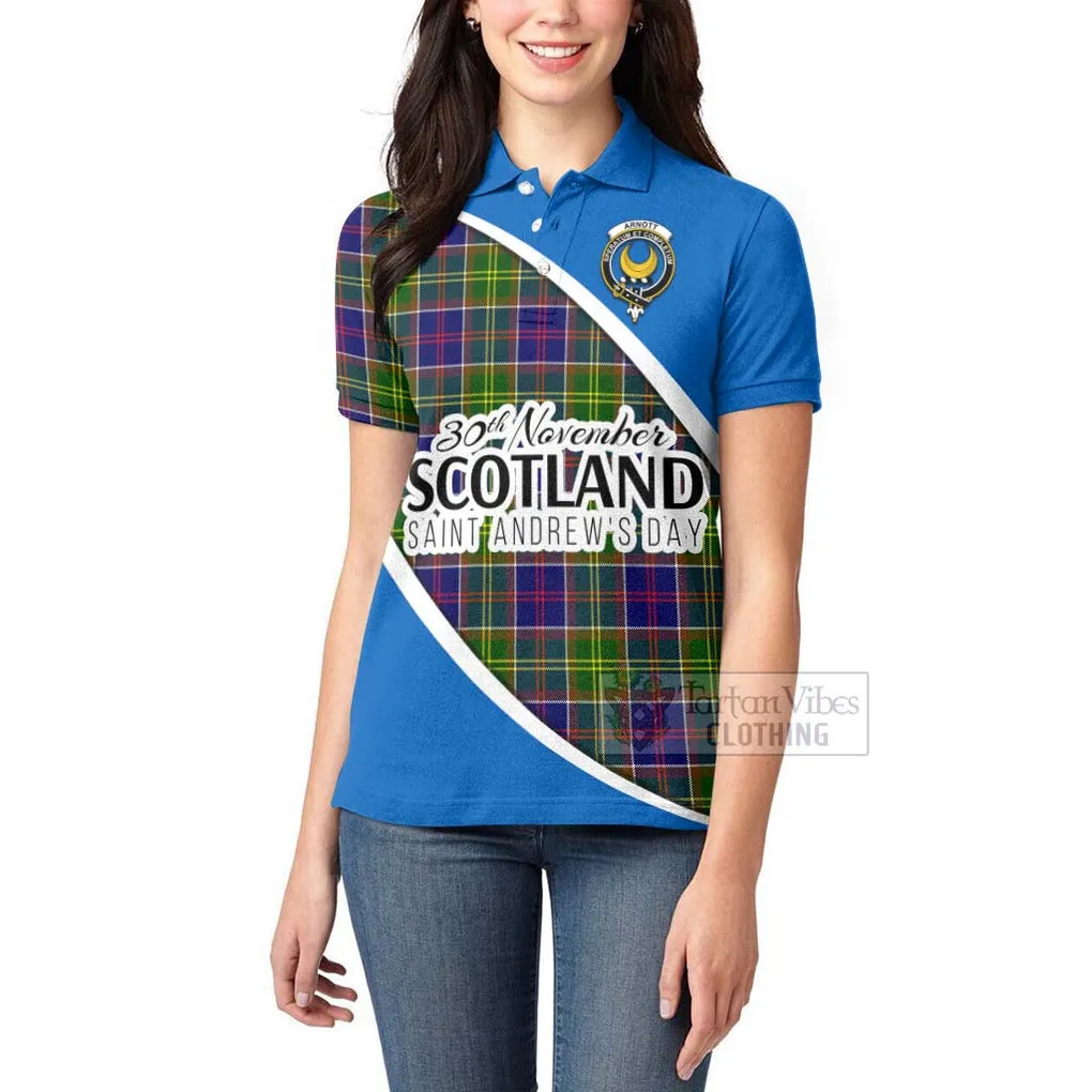 Arnott Family Crest Tartan Women's Polo Shirt Celebrate Saint Andrew's Day in Style