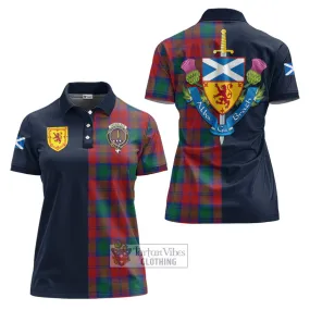 Auchinleck (Affleck) Tartan Women's Polo Shirt Alba with Scottish Lion Royal Arm Half Style