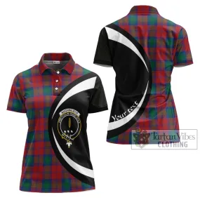 Auchinleck (Affleck) Tartan Women's Polo Shirt with Family Crest Circle Style