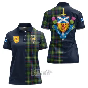 Bailey Modern Tartan Women's Polo Shirt Alba with Scottish Lion Royal Arm Half Style