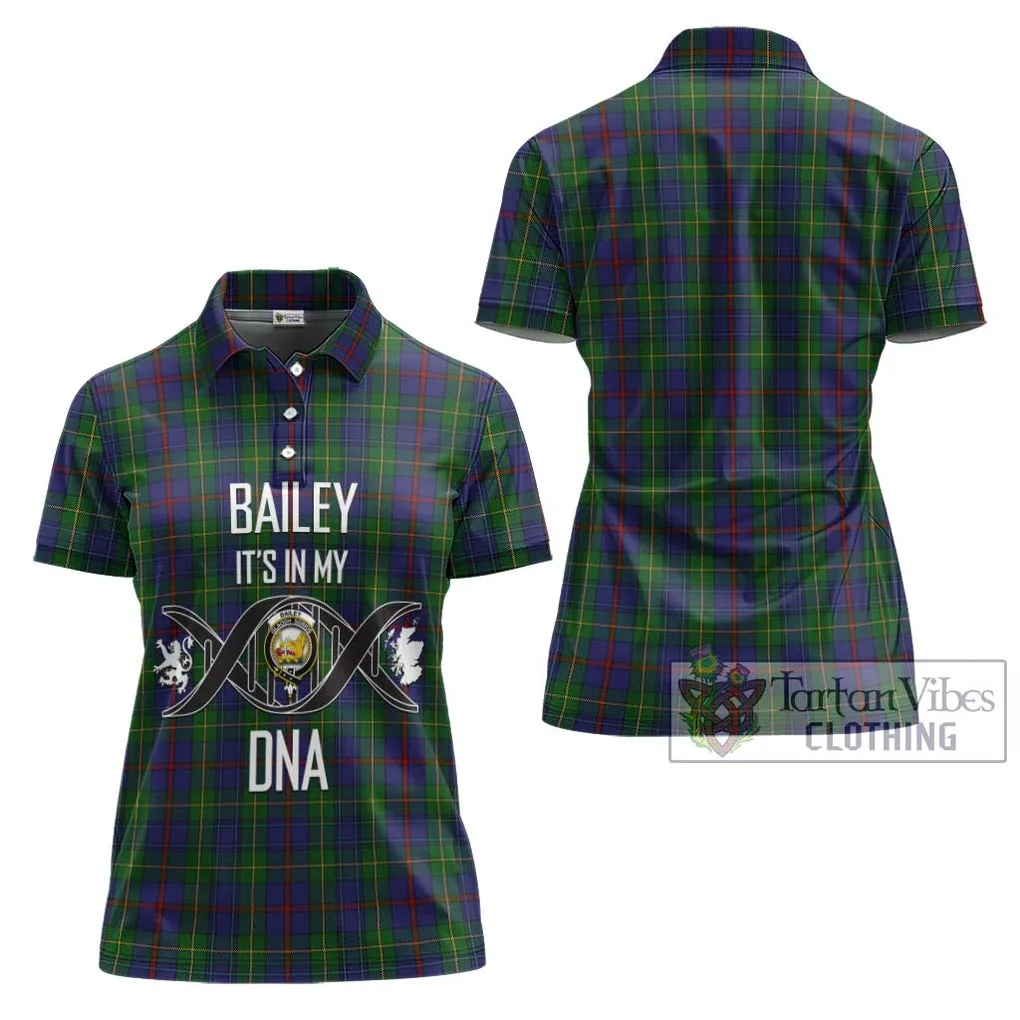 Bailey Tartan Women's Polo Shirt with Family Crest DNA In Me Style