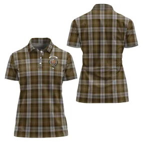 Baillie Dress Tartan Polo Shirt with Family Crest For Women