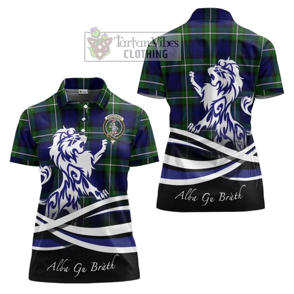 Bannerman Tartan Women's Polo Shirt with Alba Gu Brath Regal Lion Emblem