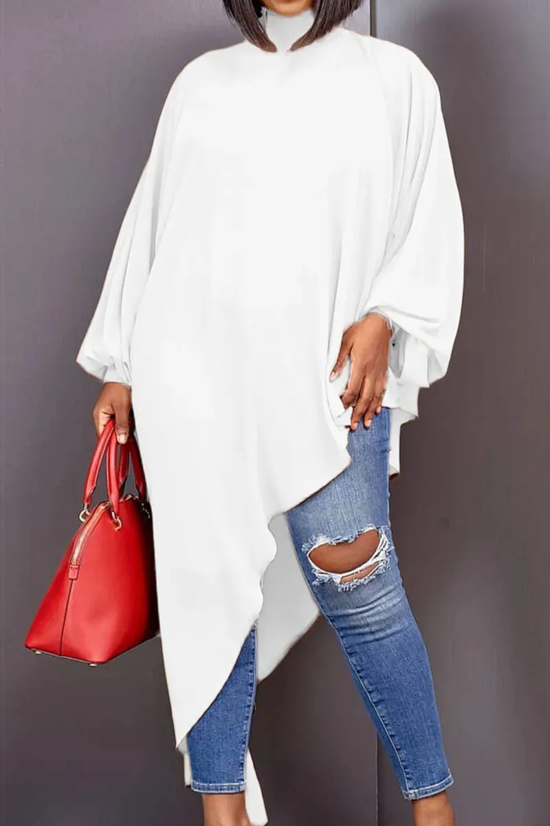 Beautiful Red Oversized Asymmetrical Tunic Top