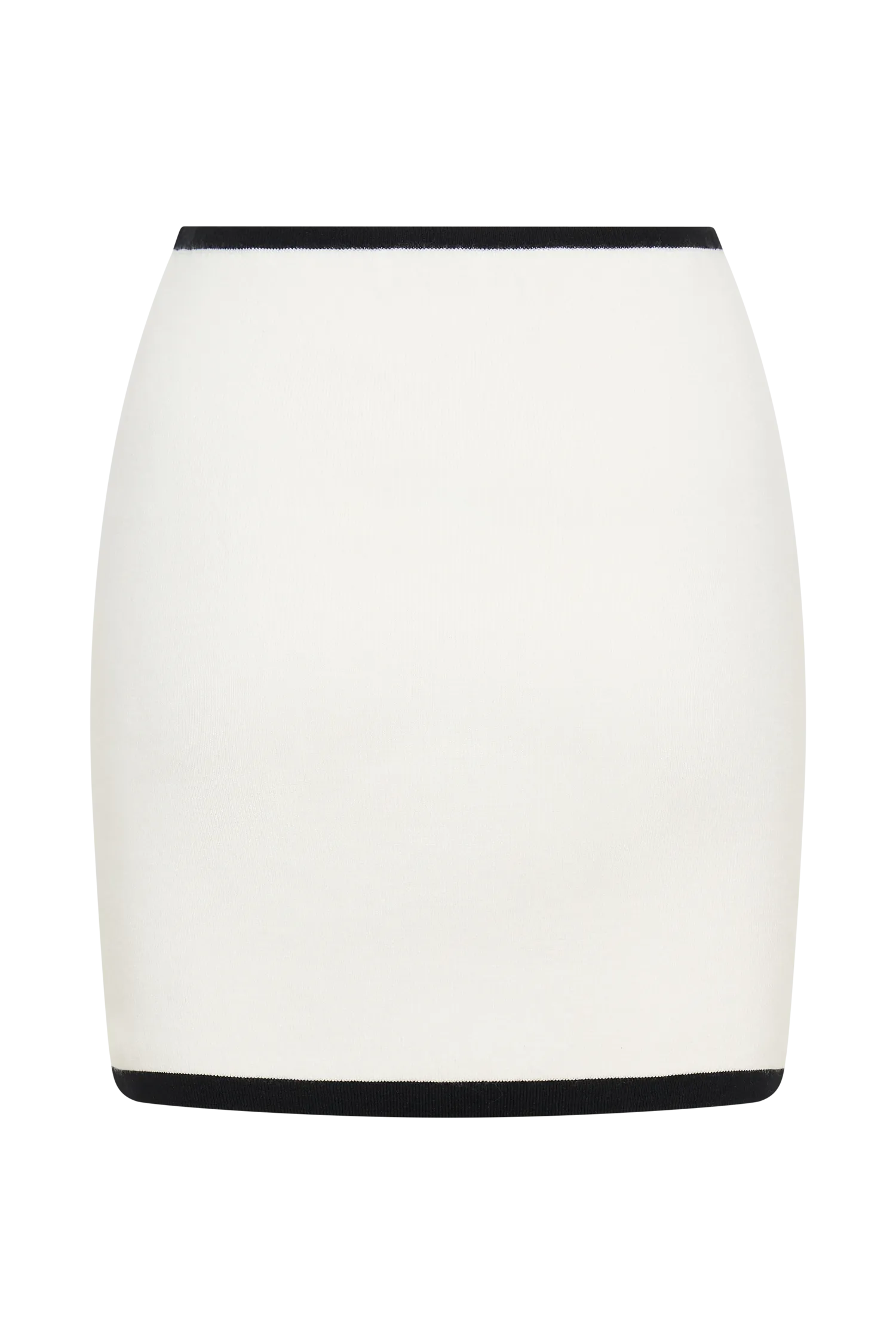 Becky Contrast Knit Mini Skirt - Ivory & Black