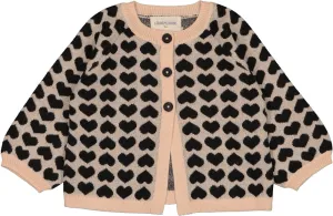 Black and Beige Baby Heart Gulsah Cardigan