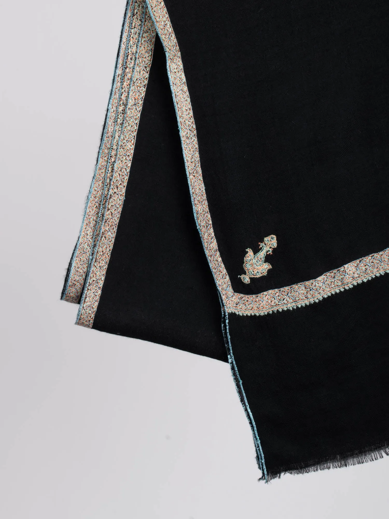 Black Hashia Pure Pashmina Shawl