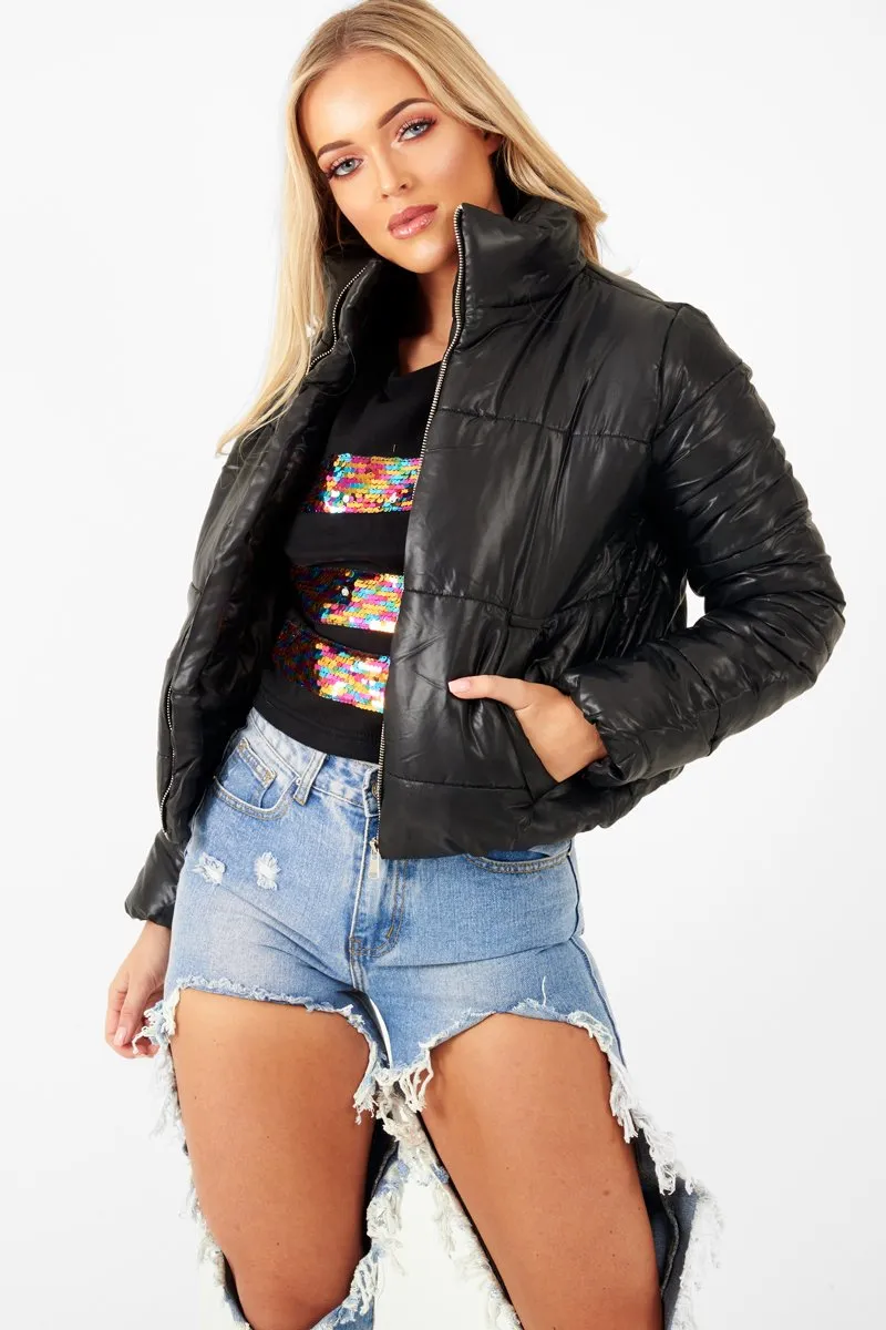 Black Puffer Coat - Alyssa