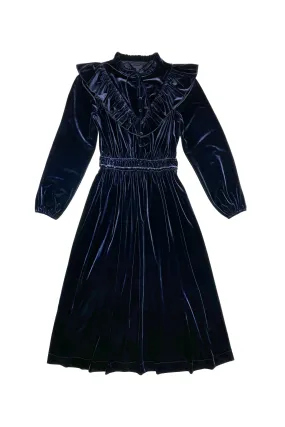 Blue Velour Alice Dress