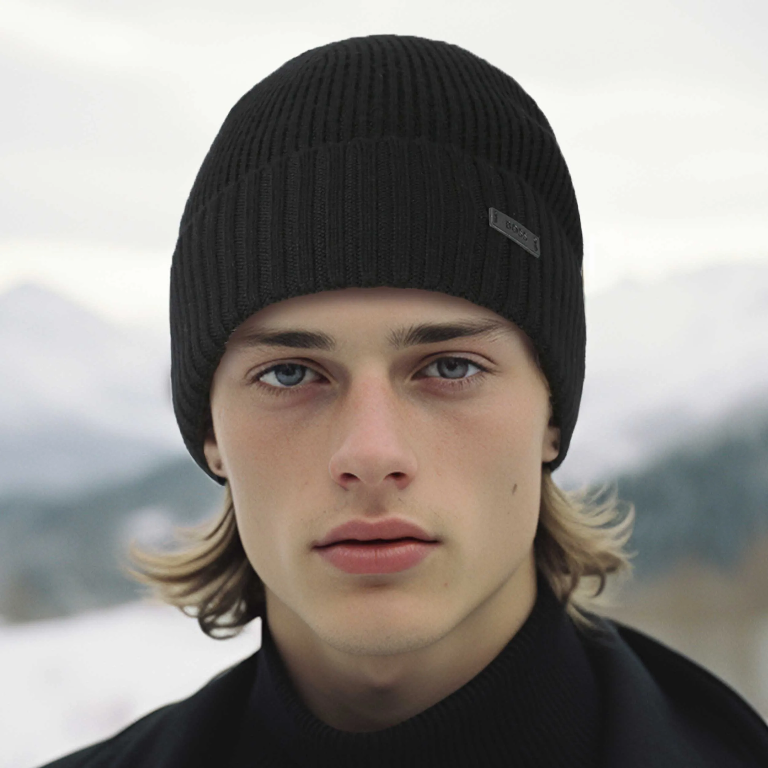 BOSS Fati Beanie Hat in Black