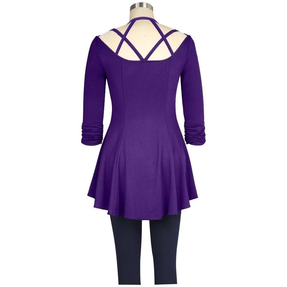 Brenda Strappy Sweetheart Top in Purple