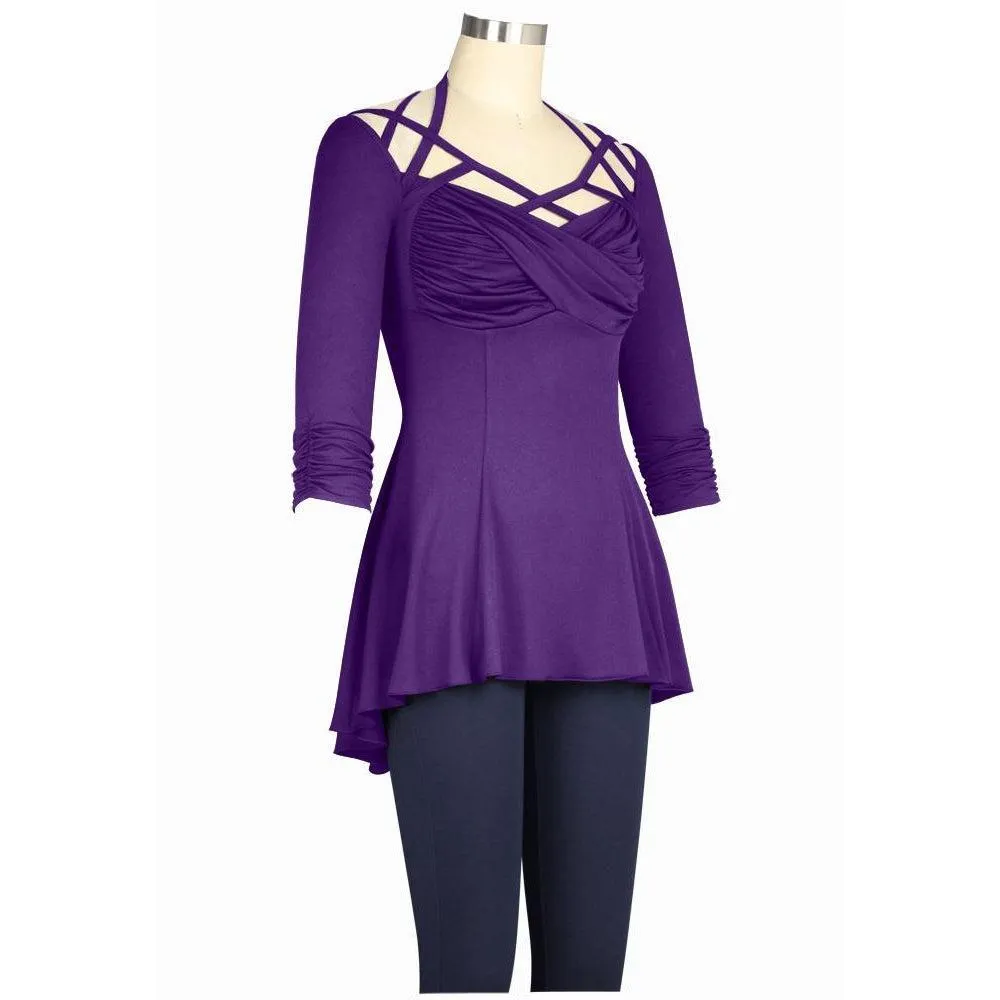 Brenda Strappy Sweetheart Top in Purple