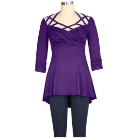 Brenda Strappy Sweetheart Top in Purple