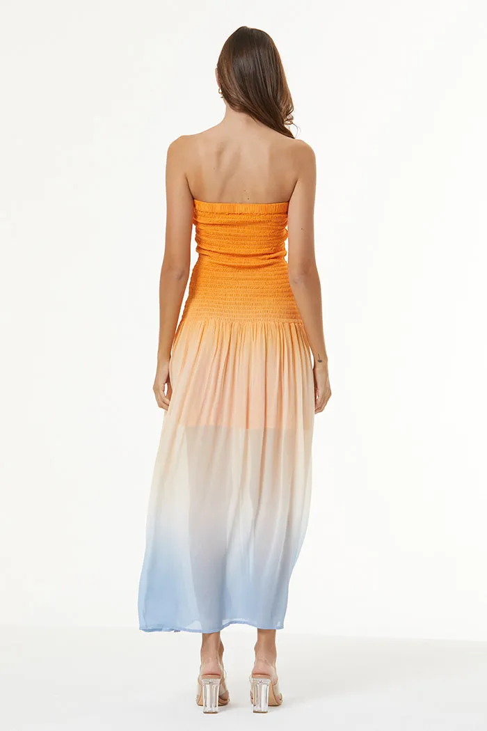 Brenen Midi Dress // Kumquat Ombre