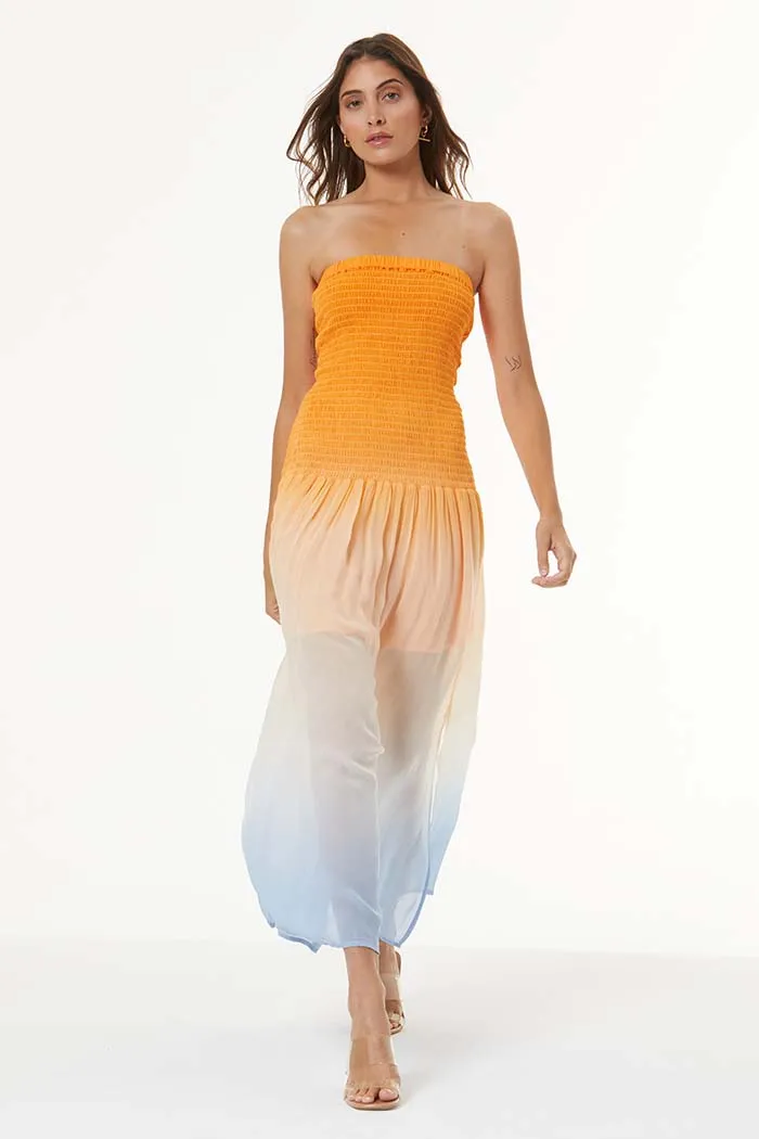 Brenen Midi Dress // Kumquat Ombre