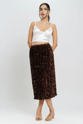 Brown Sequin Skirt