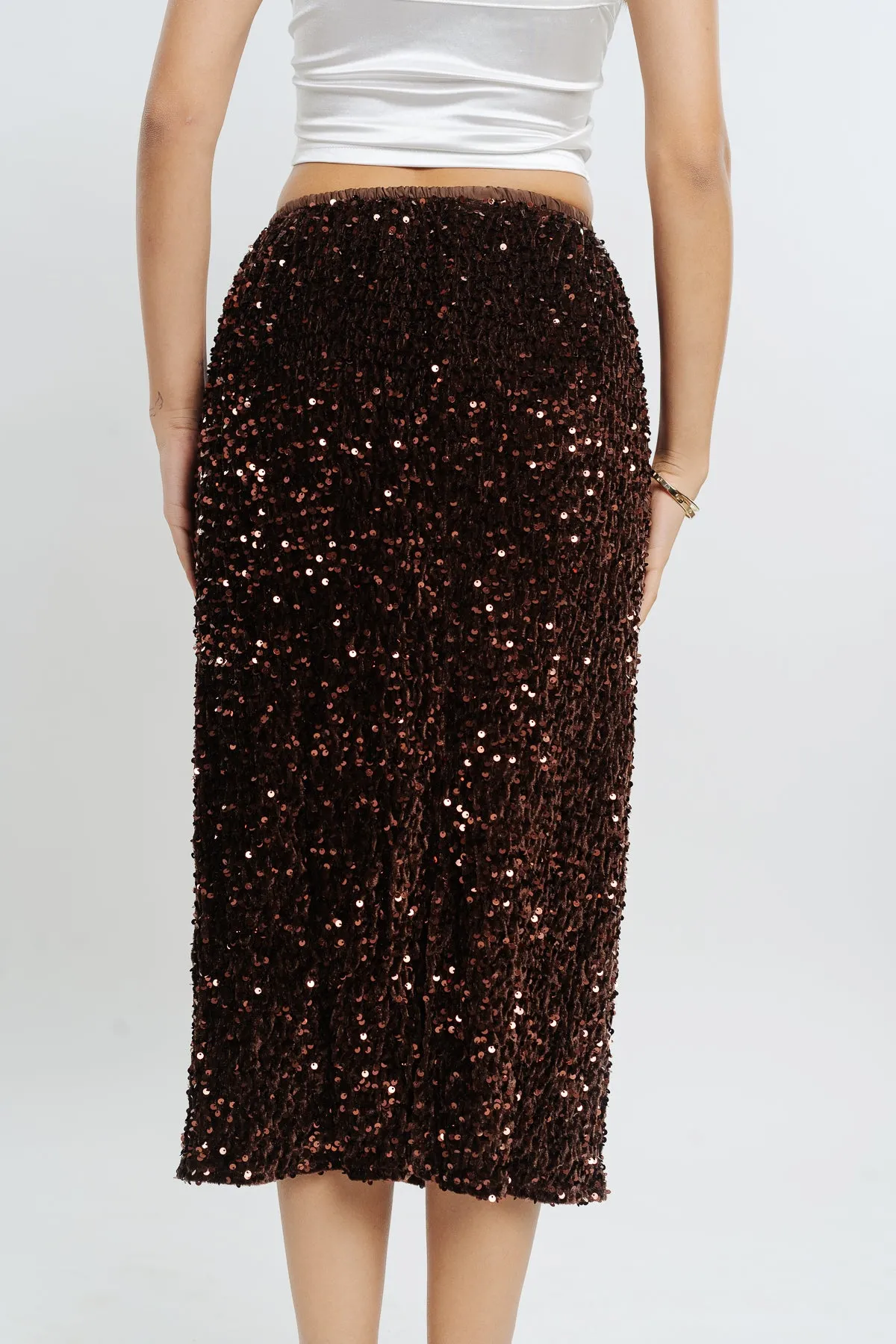 Brown Sequin Skirt