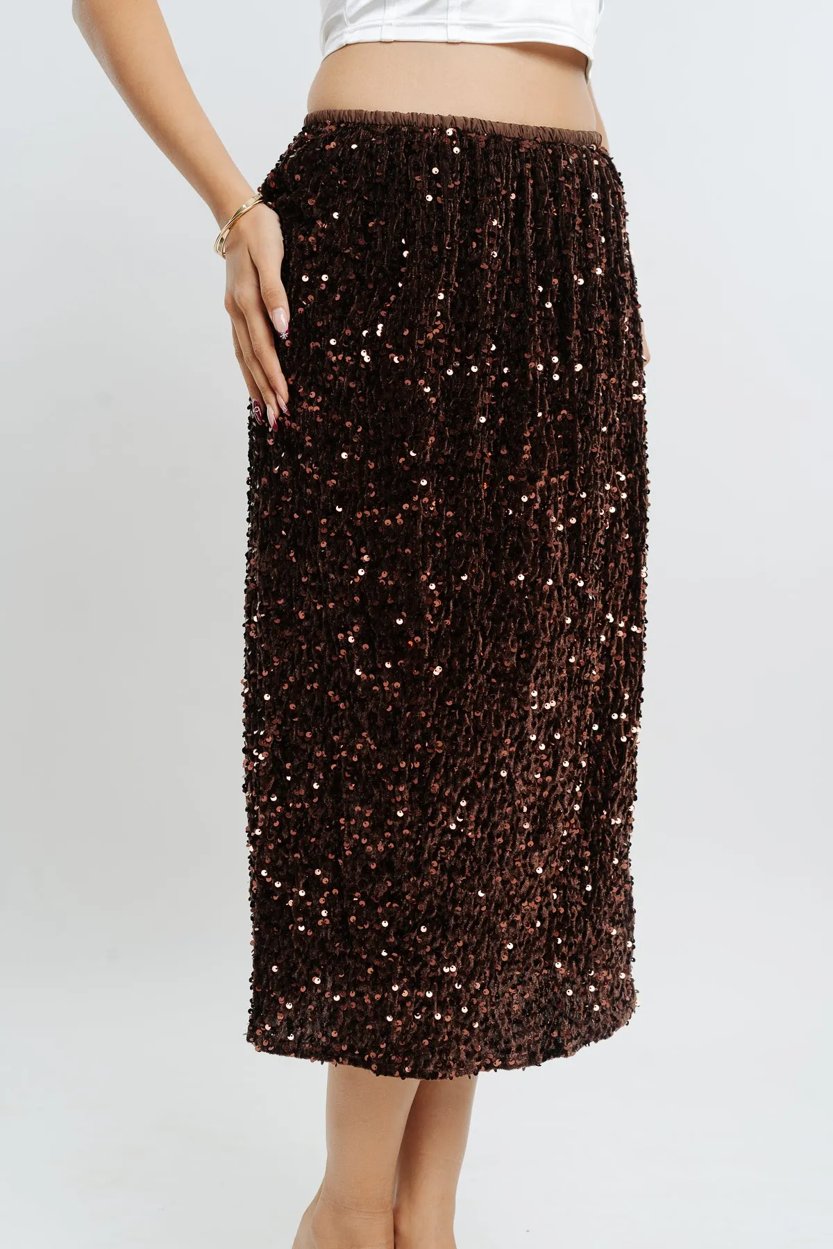 Brown Sequin Skirt