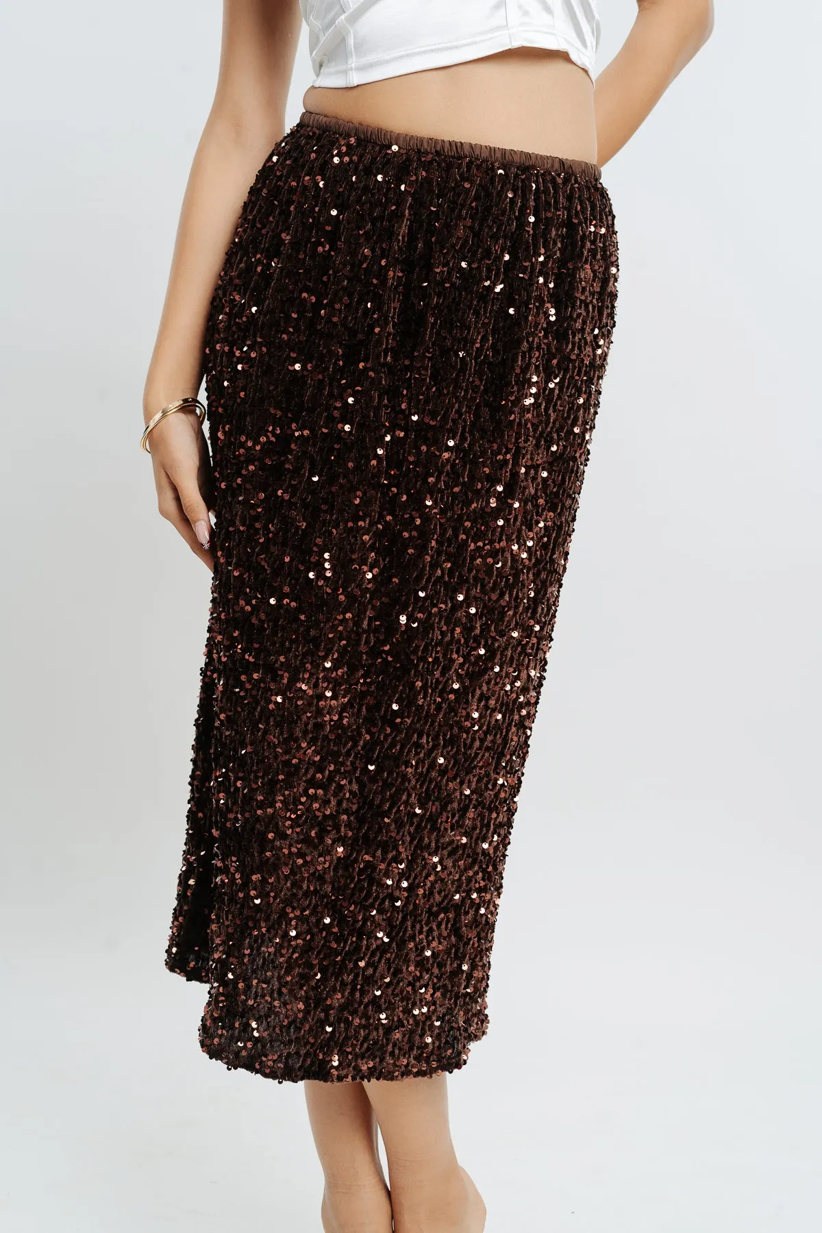 Brown Sequin Skirt