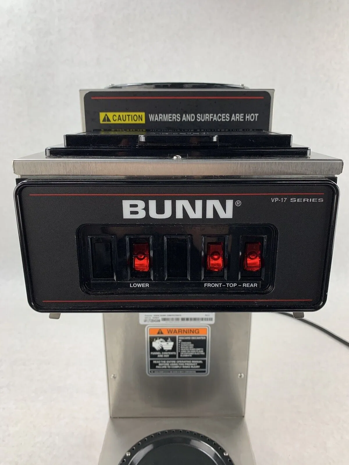 Bunn VP17-3 Pourover Drip Coffee Maker Machine x3 Warmers Heats up For Parts