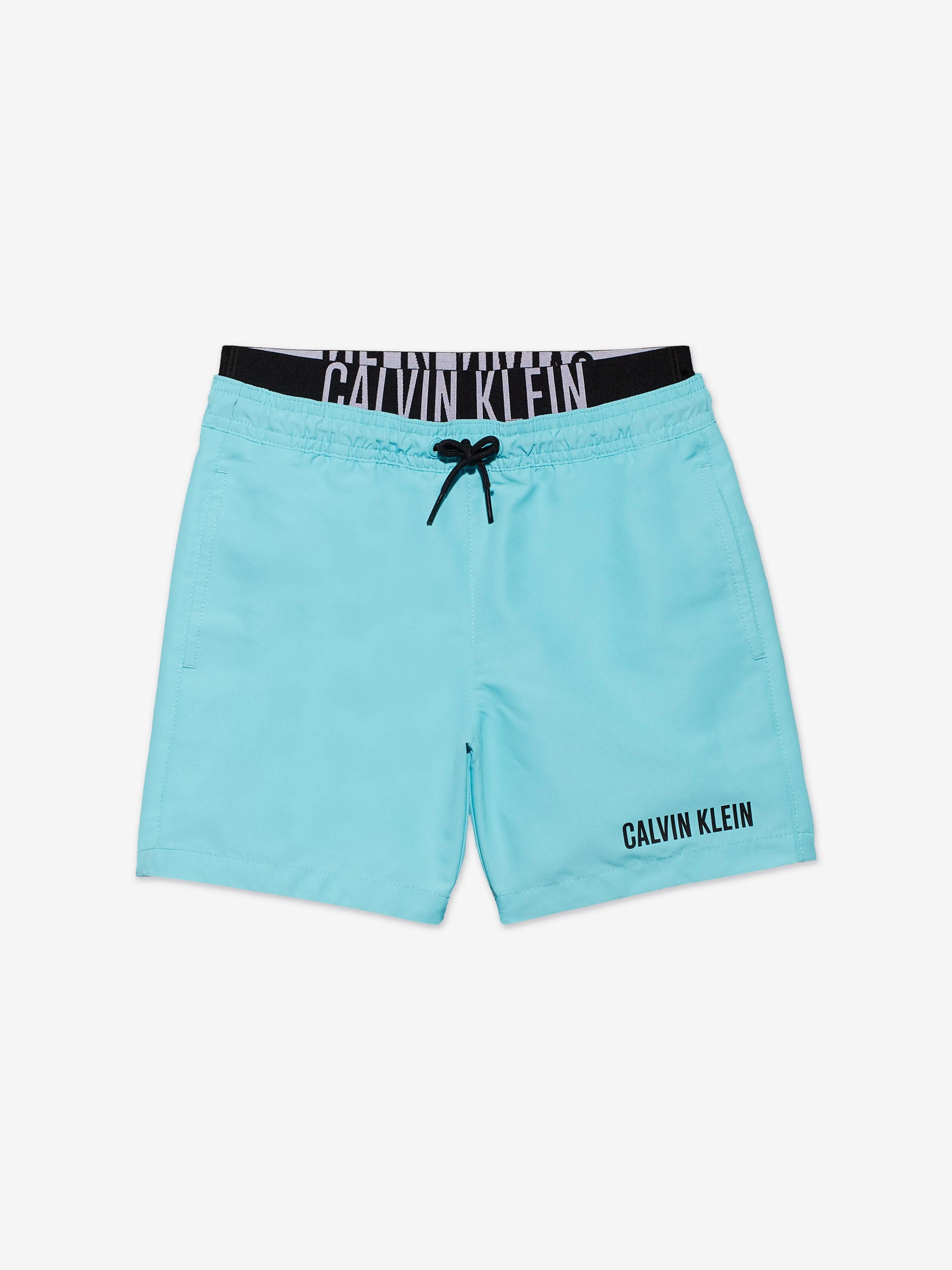 Calvin Klein Boys Medium Double Waistband Swim Shorts in Blue