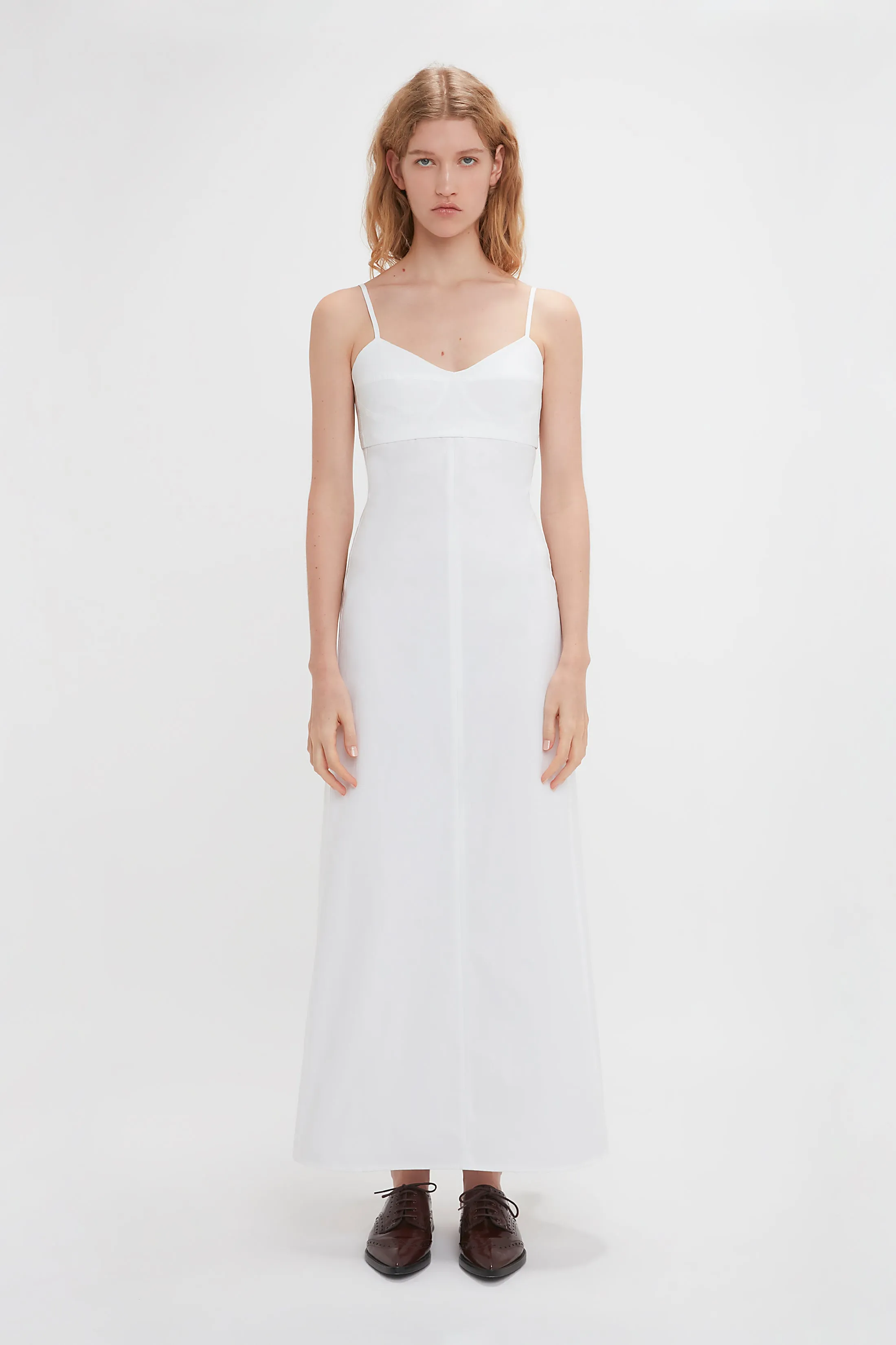 Cami Fit And Flare Midi In White