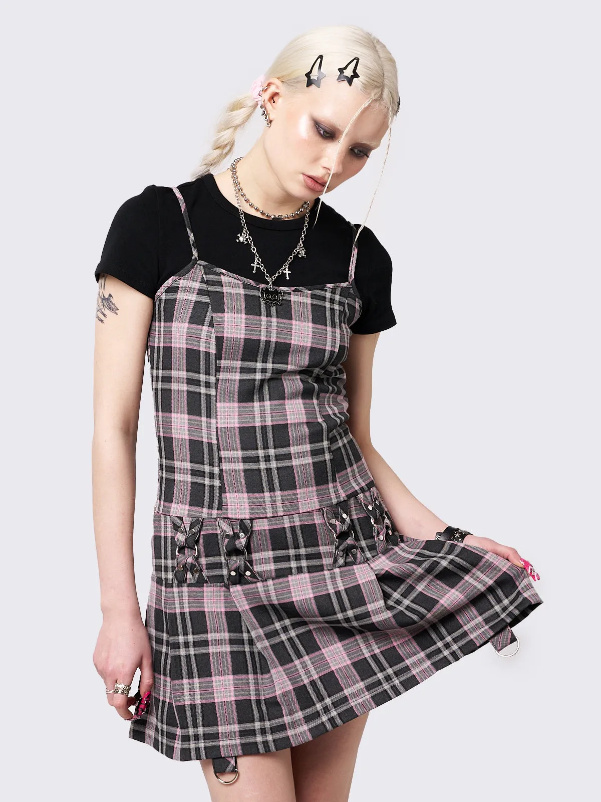 Camila Straps Plaid Mini Dress