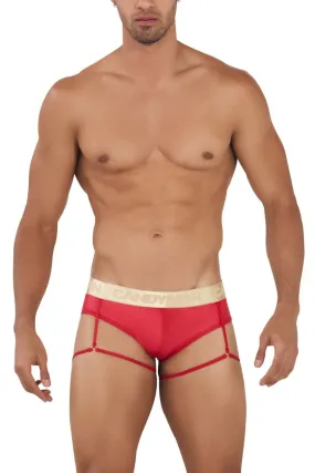 CandyMan 99722 Garter Mesh Briefs Color Red