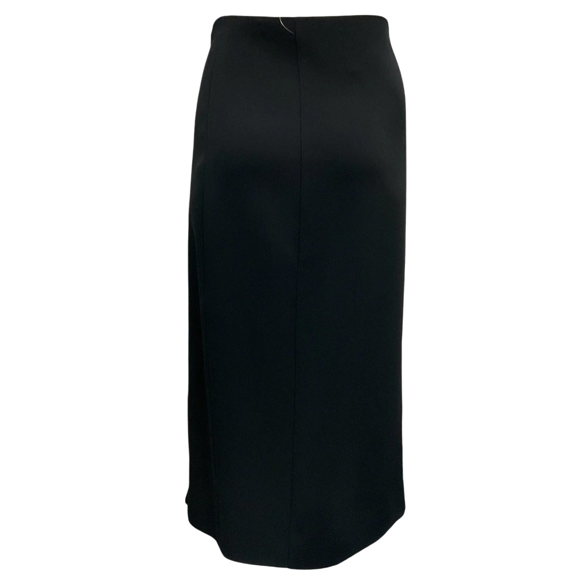 Carolina Herrera Black / Gold Zipper Detail Crepe Midi Skirt